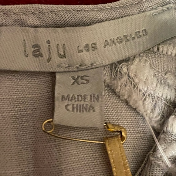 Laju Los Angeles Sz 6 xsmall gray sleeveless dress midi ruffle hem Ptp 17 “ 35 L - Picture 4 of 9